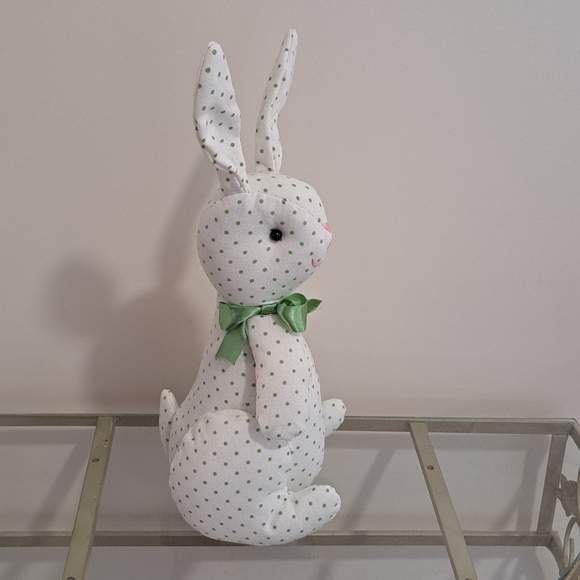 Set Of Two Fabric Cottagecore Shabby Chic Spring Easter Rabbits. - Picture 8 of 10